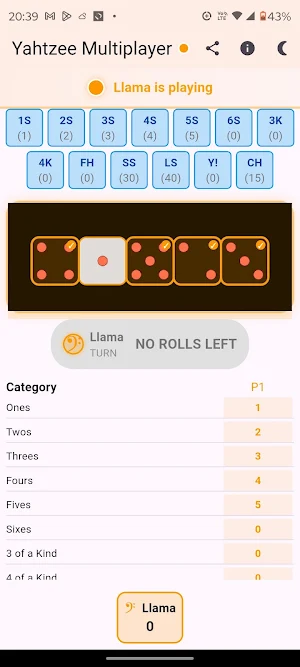 Yahtzee Multiplayer Screenshot 2