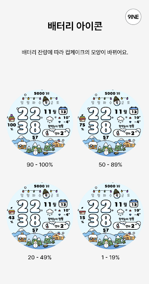 NW122한글: Digital watch face Screenshot 2