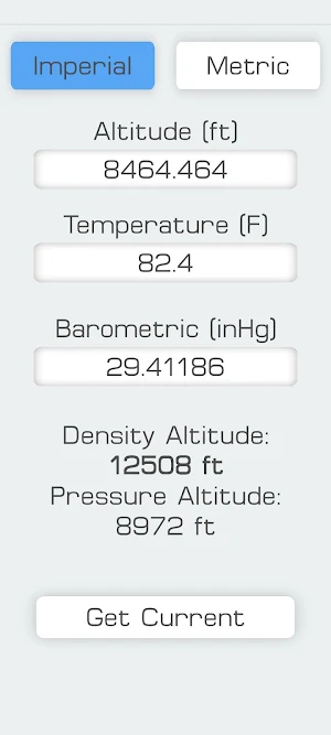 Density Altitude Calculator Screenshot 3