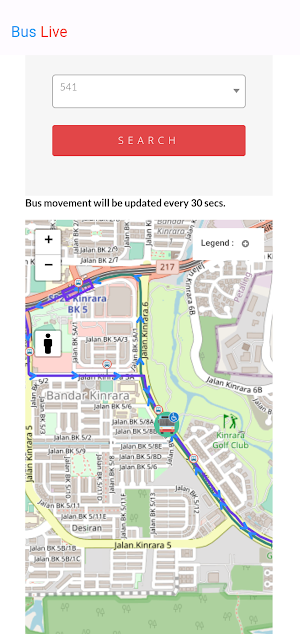 Malaysia Bus Live GPS Tracker Screenshot 1
