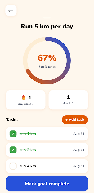 Goalify Goalo – Goal Tracker Screenshot 2