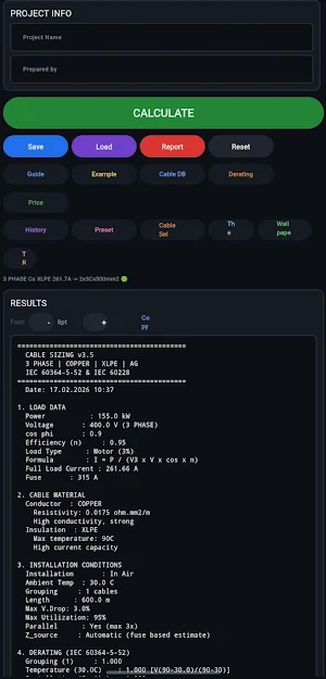 Cable Sizing Pro Screenshot 3