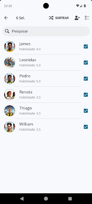 Sorteia Times Equilibrados Screenshot 2
