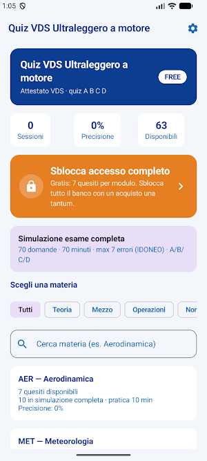 Quiz VDS Ultraleggero a motore Screenshot 0