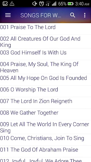 SONGS FOR WORSHIP, SDA HYMNAL Screenshot 1