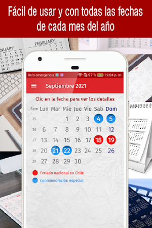 Calendario chileno 2021 con feriados chile 2021 Screenshot 1