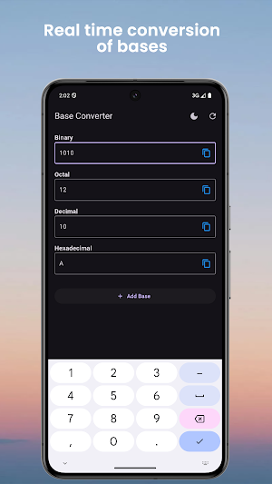 BIN HEX OCT DEC Base Converter Screenshot 1