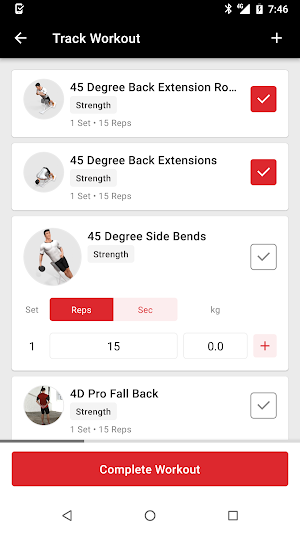 Matrix Workout Tracking Screenshot 1