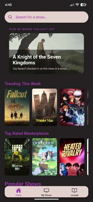 Cued | TV Show Tracker Screenshot 0