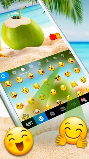 Summer Beach Coconut Keyboard Theme Screenshot 1