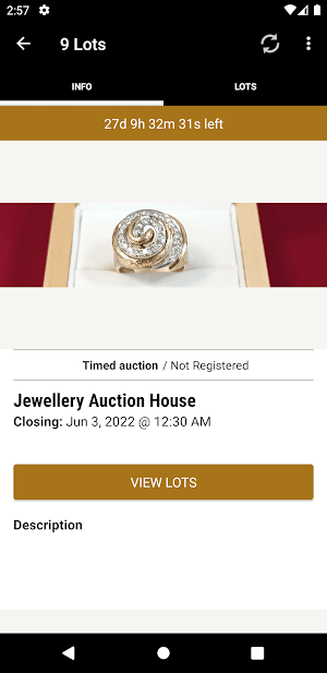 Jewellery Auction House Screenshot 1