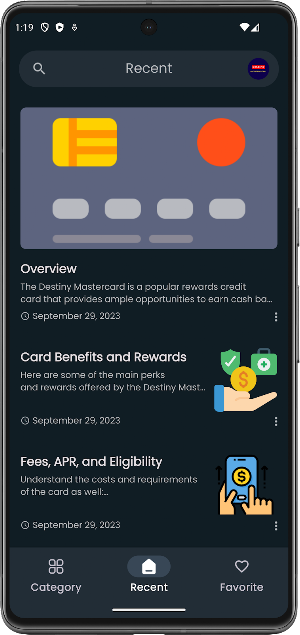 Destiny Mastercard LoginInfo Screenshot 2