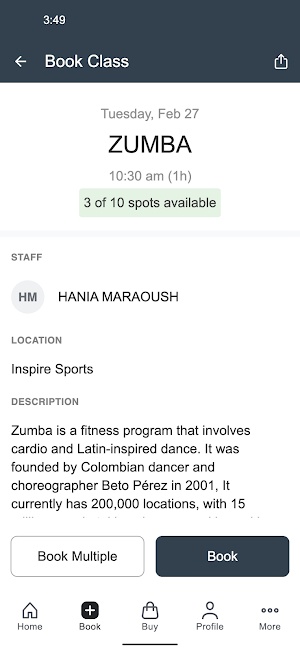 Inspire Sports Management Screenshot 2