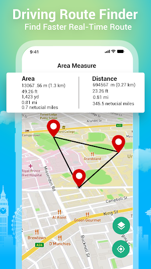 Satellite View GPS Navigation Screenshot 2