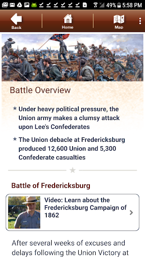 Fredericksburg Battle App Screenshot 1