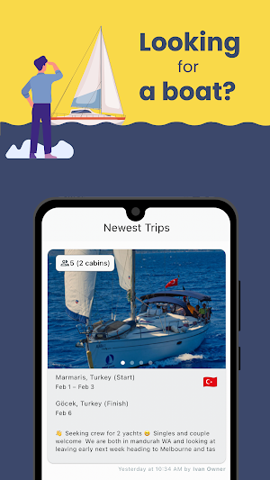 Yacht Cabin: Shared boat trips Screenshot 0