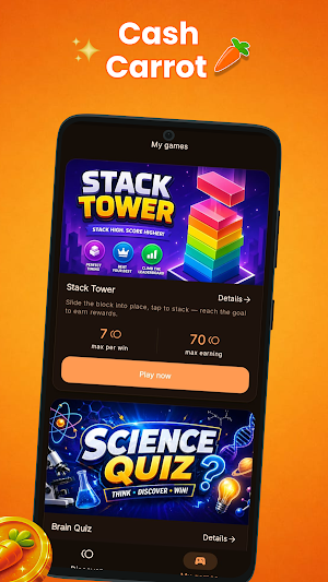 Cash Carrot: Games & Rewards Screenshot 0