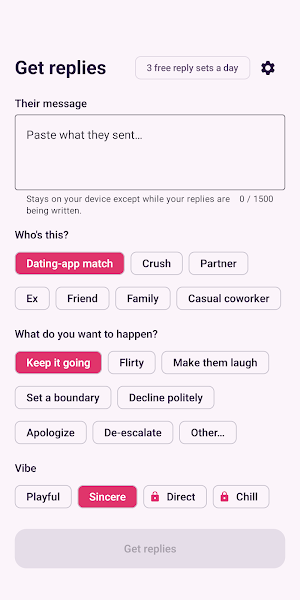 WingText: Text Reply Coach Screenshot 0