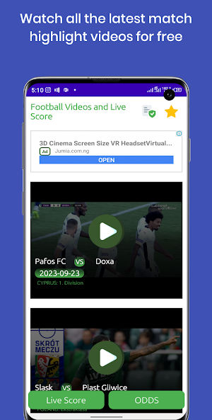 Football LiveScore& Highlights Screenshot 0