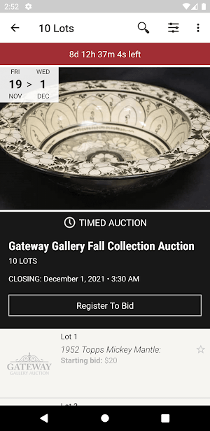 Gateway Gallery Auction Screenshot 1