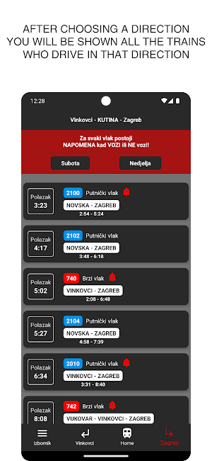 Kutina train timetable Screenshot 1