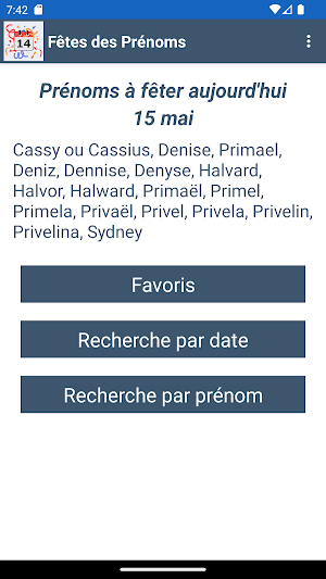 Fêtes des prénoms Screenshot 0