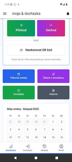moje docházka Screenshot 2