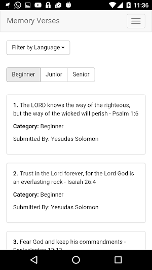 Bible Memory Verses Screenshot 1