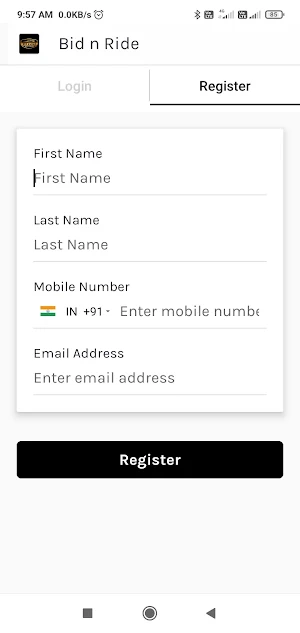 Bid n Ride Screenshot 1