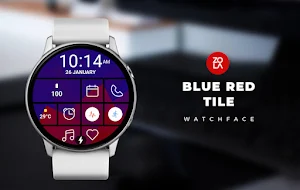 Blue Red Tile Watch Face Screenshot 0