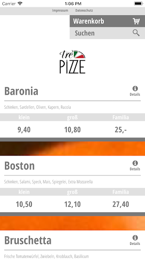 tre PIZZE Screenshot 0