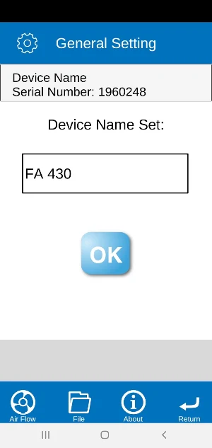 FA 4xx Fan Anemometer App Screenshot 2