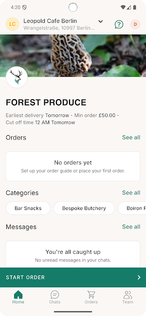 Forest Produce Ordering Screenshot 2