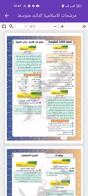 مرشحات الاسلامية الثالث متوسط Screenshot 3