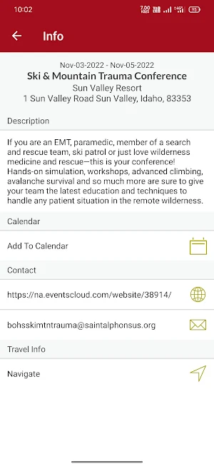 Ski & Mtn Trauma Conference Screenshot 2