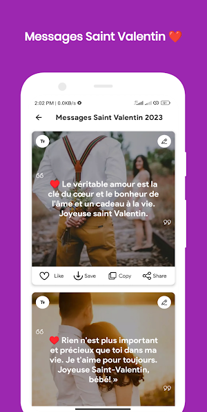 SMS D'amour Messages Touchants Screenshot 3