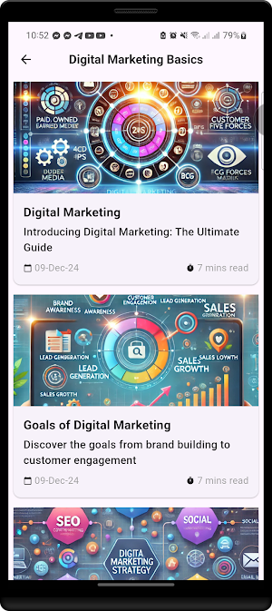Digital Marketing Learning App Screenshot 2