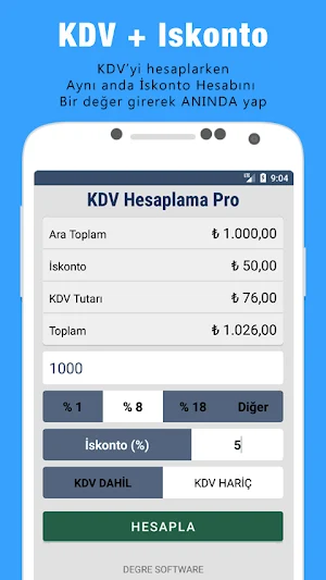 KDV Hesaplama Pro Screenshot 1