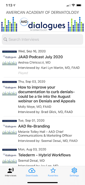 AAD Dialogues in Dermatology Screenshot 1