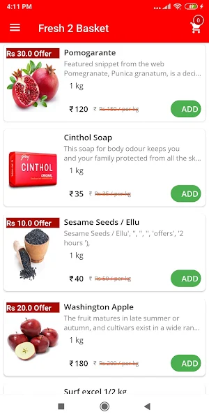 Fresh2Basket  -  Grocery & Fresh Meat Delivery Screenshot 2