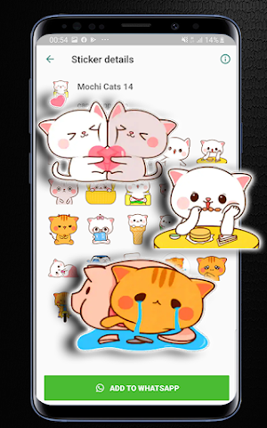 Mochi Peach Cat Stickers whats Screenshot 2