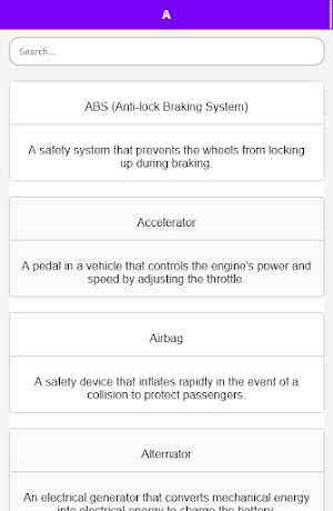 Automobile Engineer Dictionary Screenshot 1