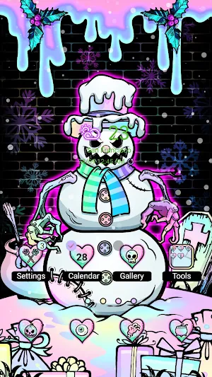 Pastel Scary Snowman-Wallpaper Screenshot 0