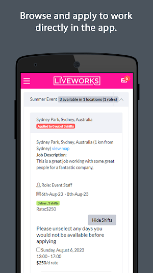 LiveWorks Team App Screenshot 0
