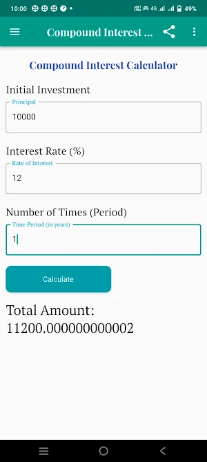 Compound Interest Calculator Screenshot 1