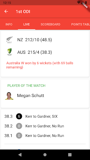 CricRed - Cricket Live Score Screenshot 1