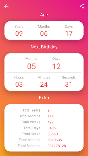 Age Calculator - Birthday Countdown Screenshot 3