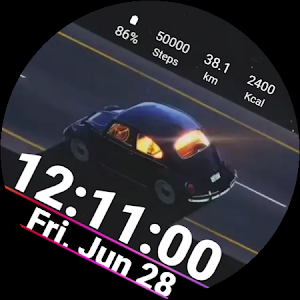 Retro Car Animated Watch Face Screenshot 3