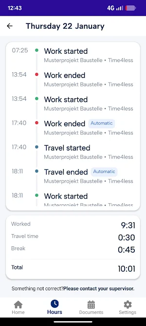 Construction Check-in  SaverIT Screenshot 1