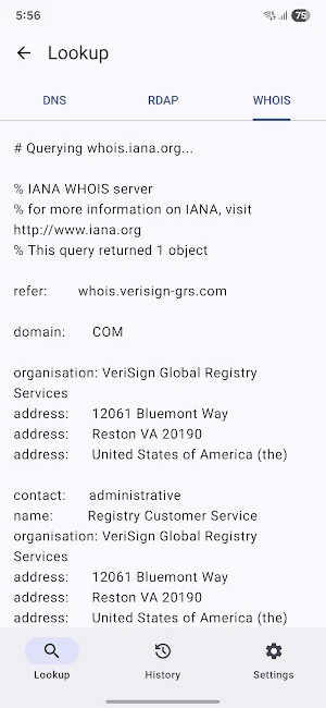 DomainQuery: DNS, RDAP & WHOIS Screenshot 3